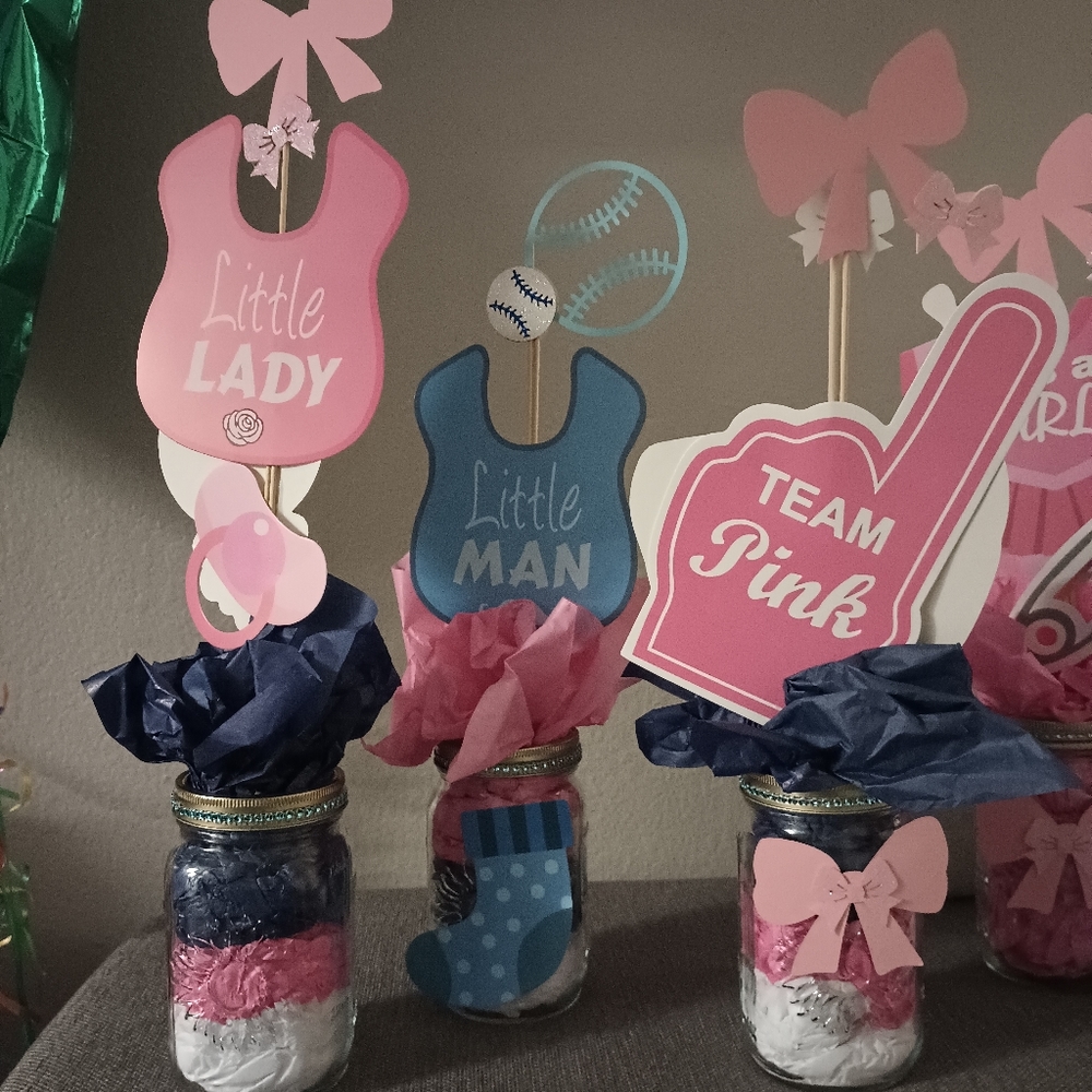 BASEBALL or BOWS Gender Reveal Custom made 3D Centerpieces